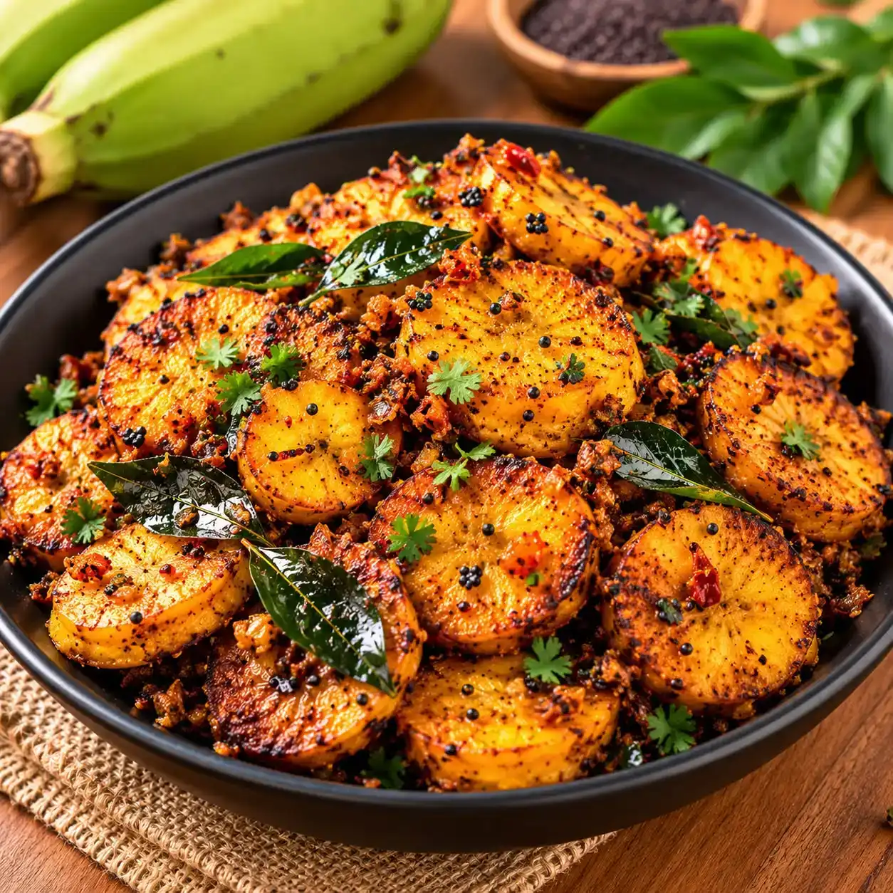 Aratikaya fry — Golden slices of raw banana, perfectly fried to a delightful crisp at Apna Bazar - Eatery